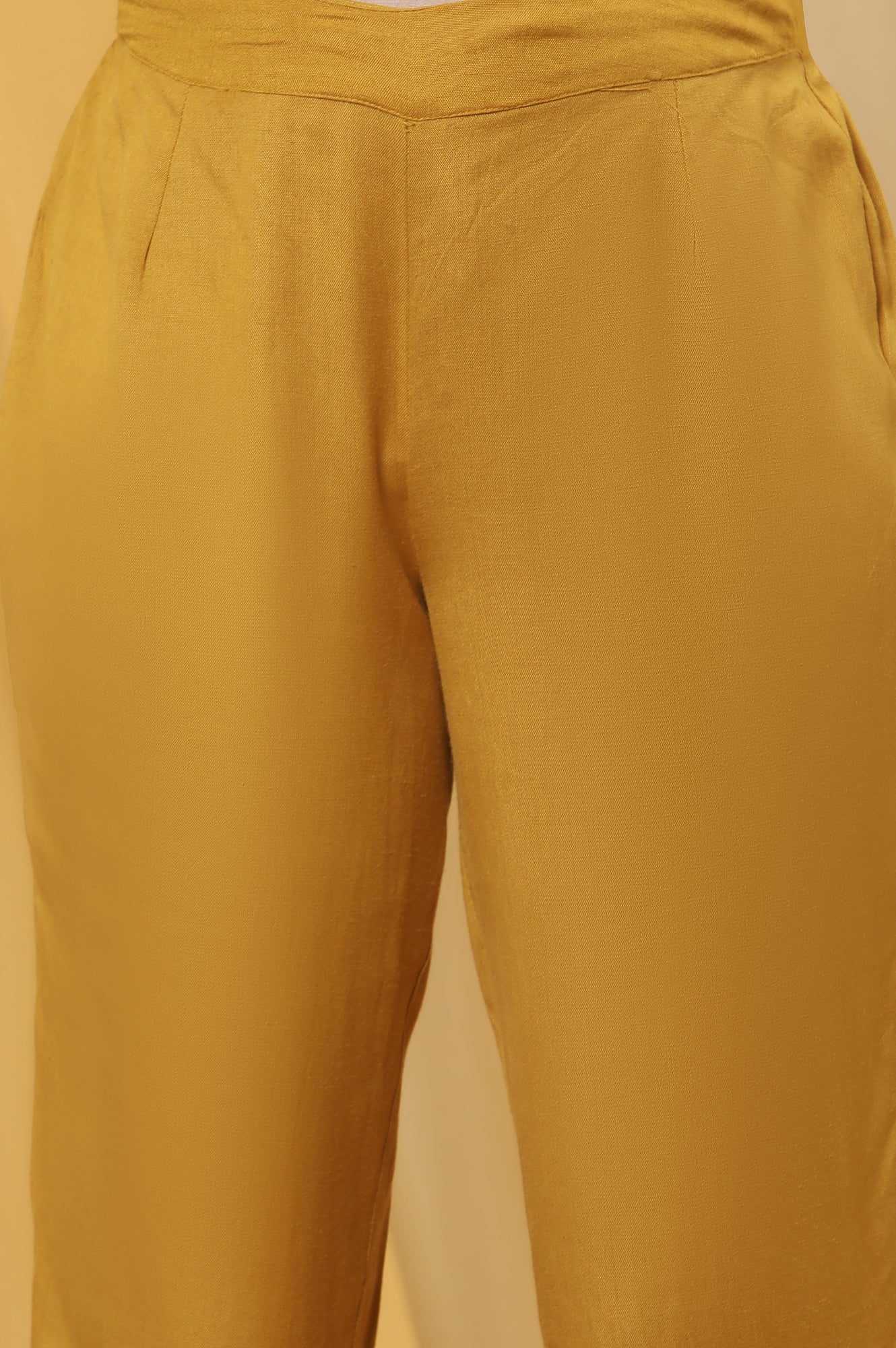 Mustard Kantha Printed Kurta, Pants And Dupatta Set - Image 9