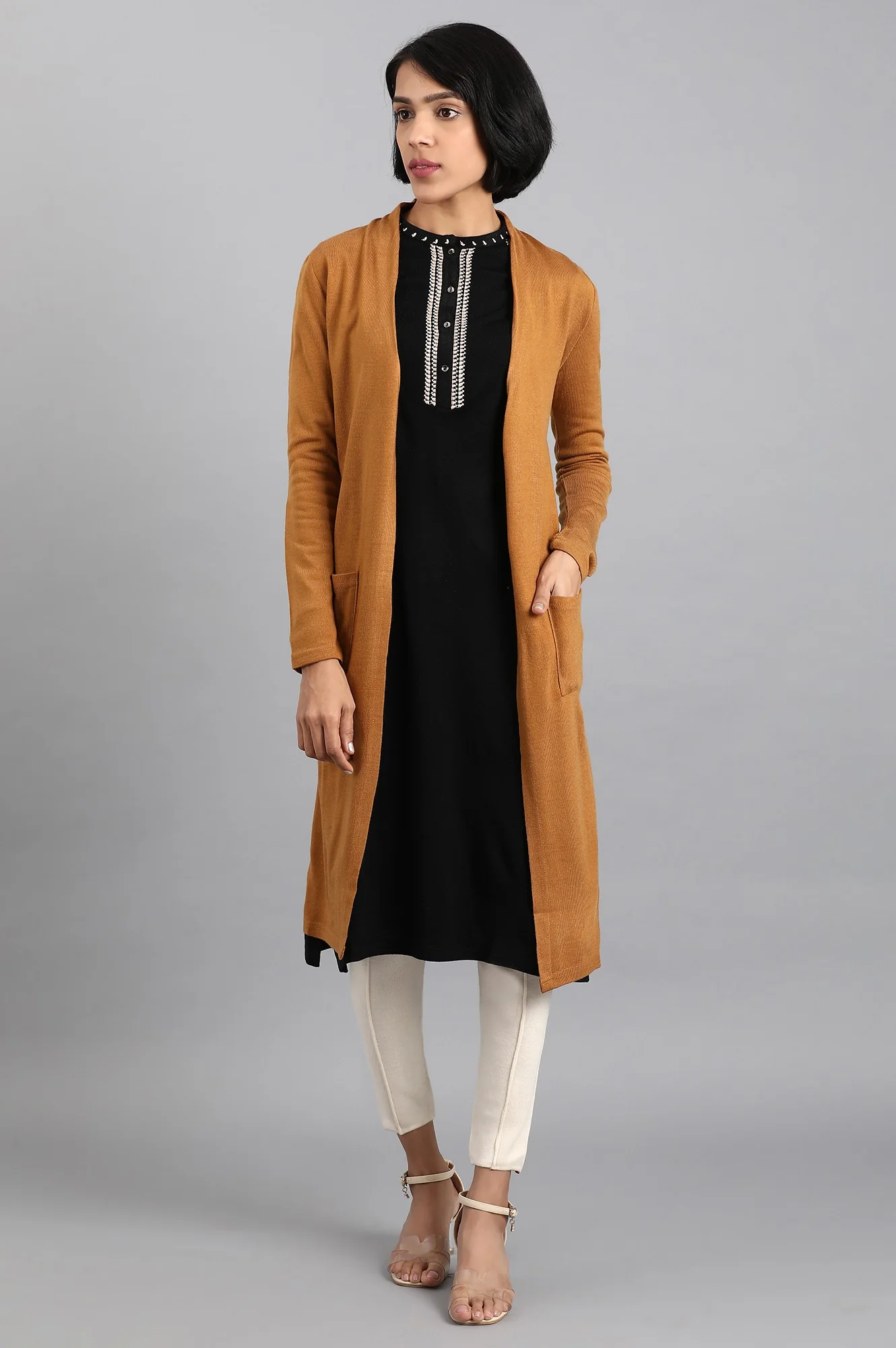 Mustard Longline Cardigan - Image 2