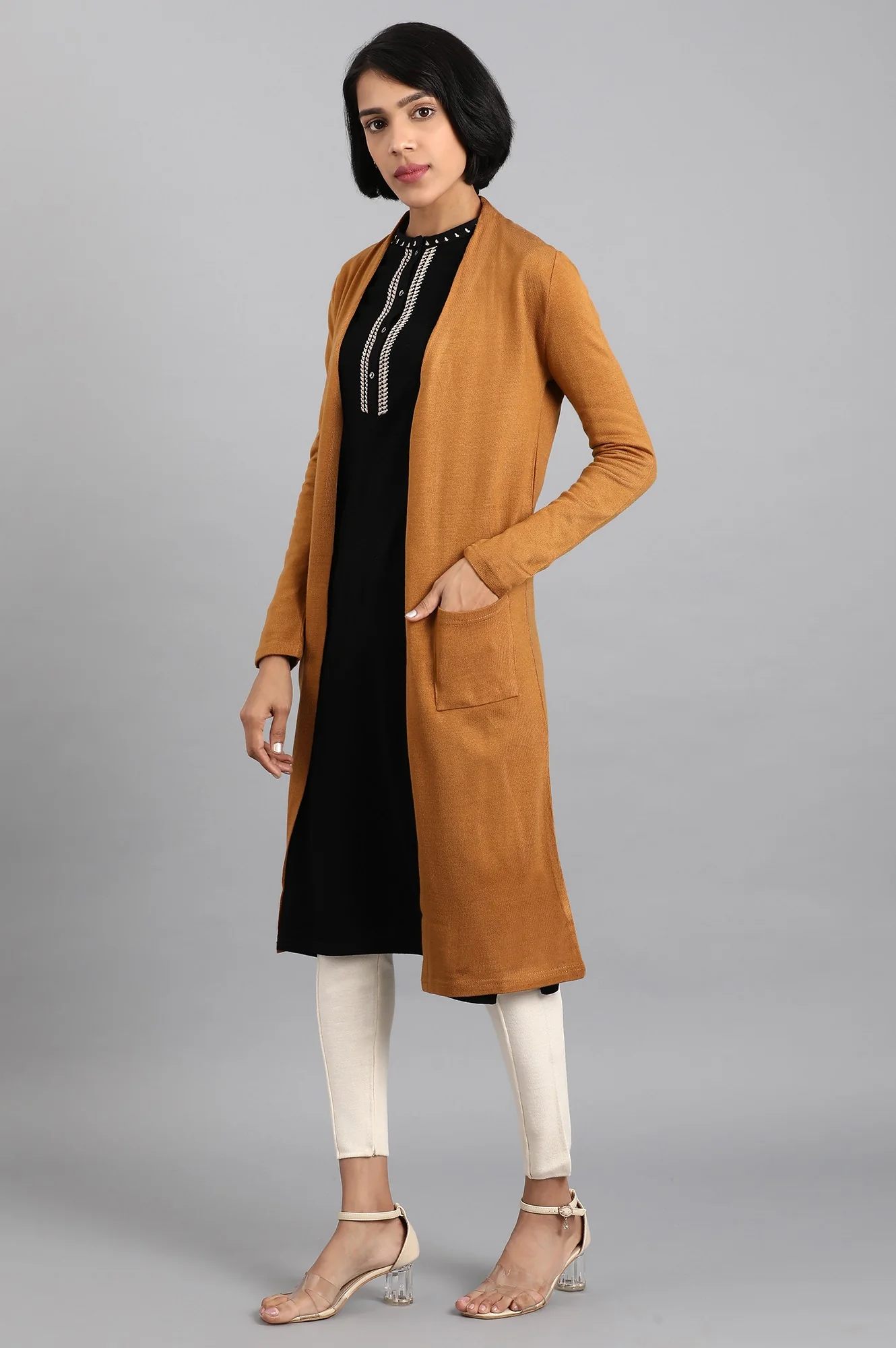 Mustard Longline Cardigan - Image 3