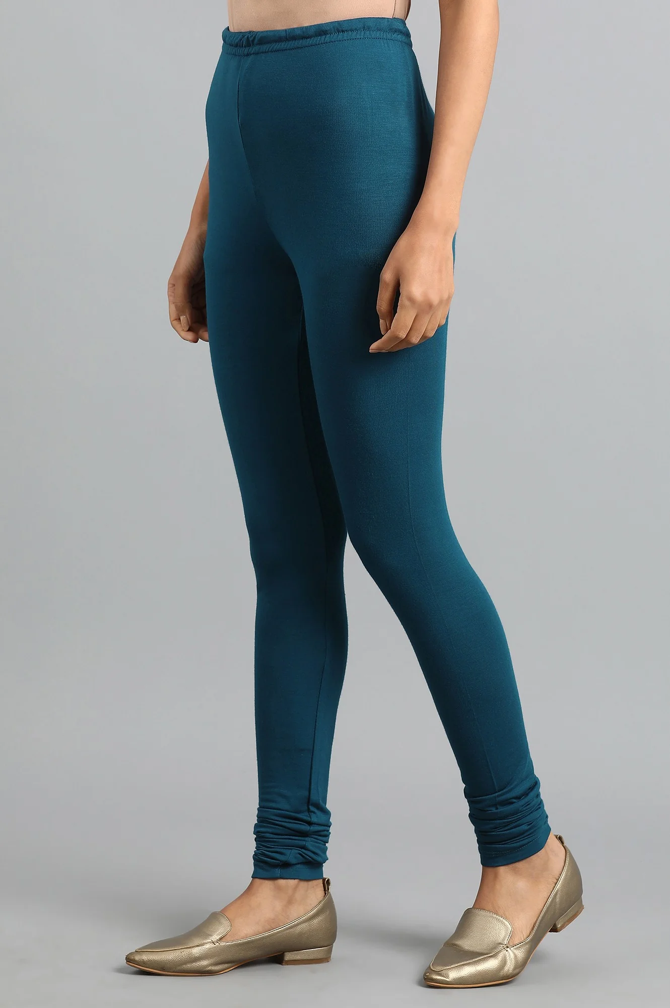 Navy Blue Knitted Churidar - Image 3