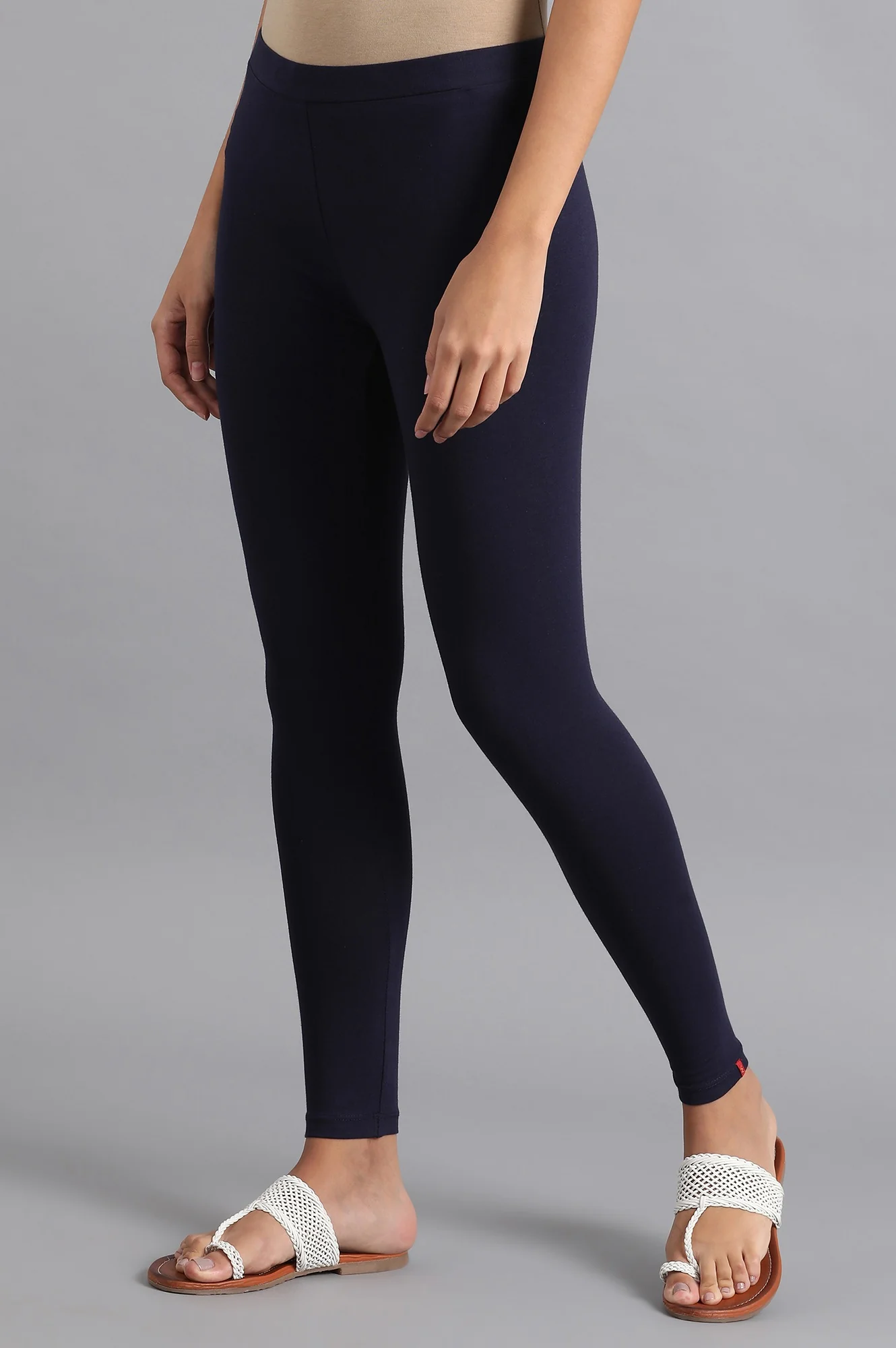 Navy Blue Solid Tights - Image 3