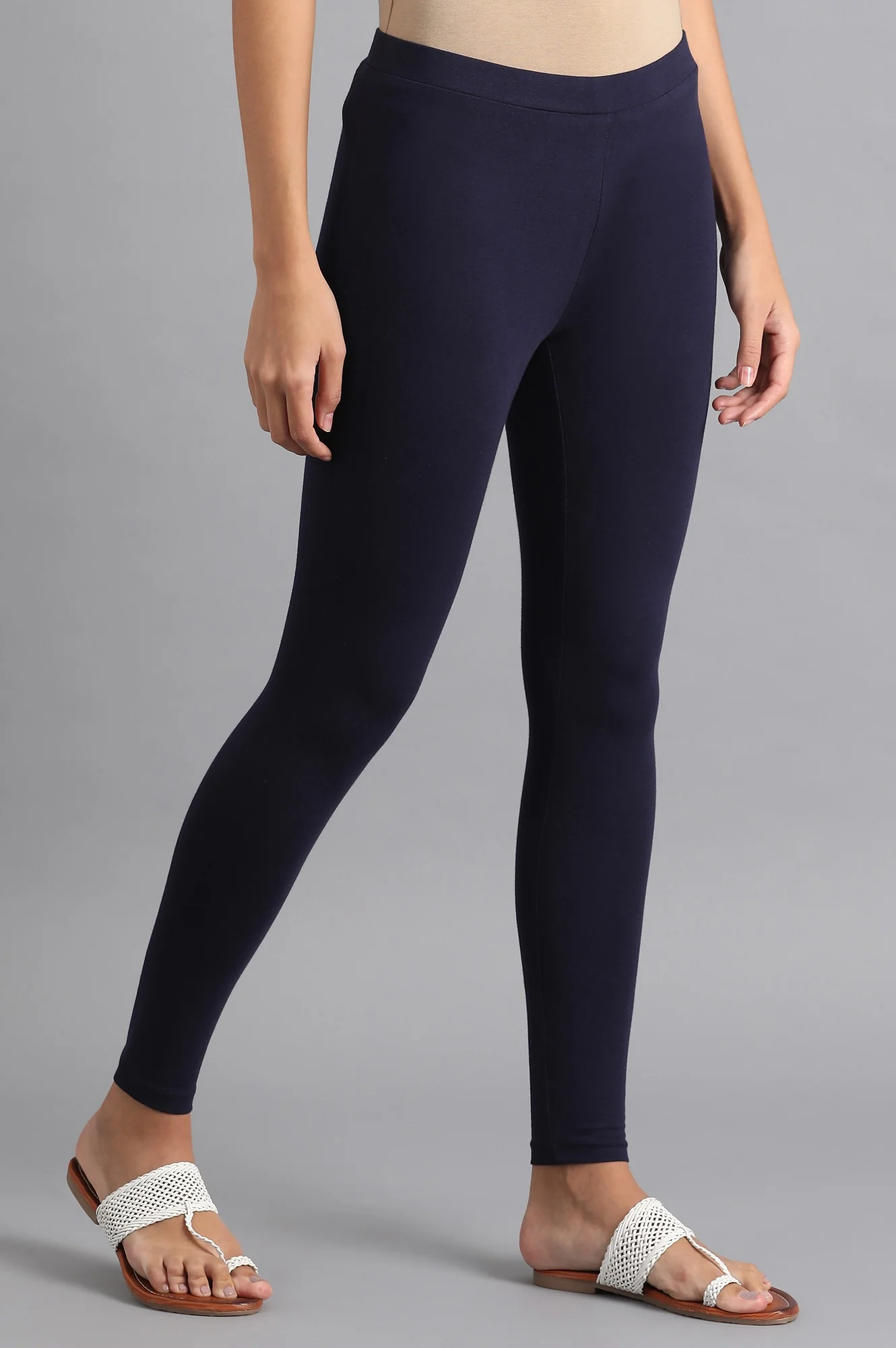 Navy Blue Solid Tights - Image 4