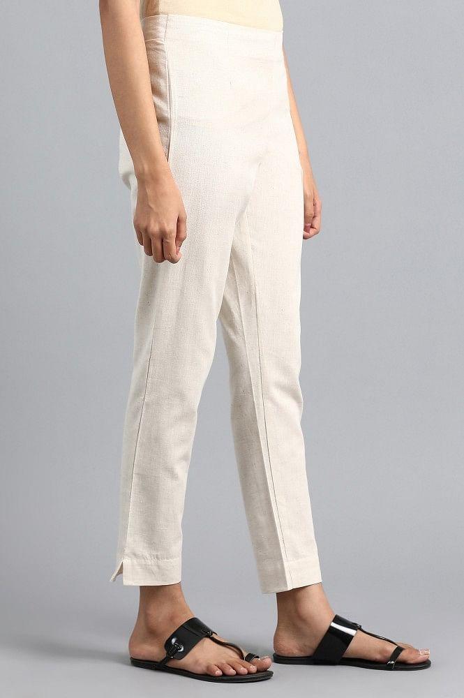 Off-White Solid Trousers - Image 4