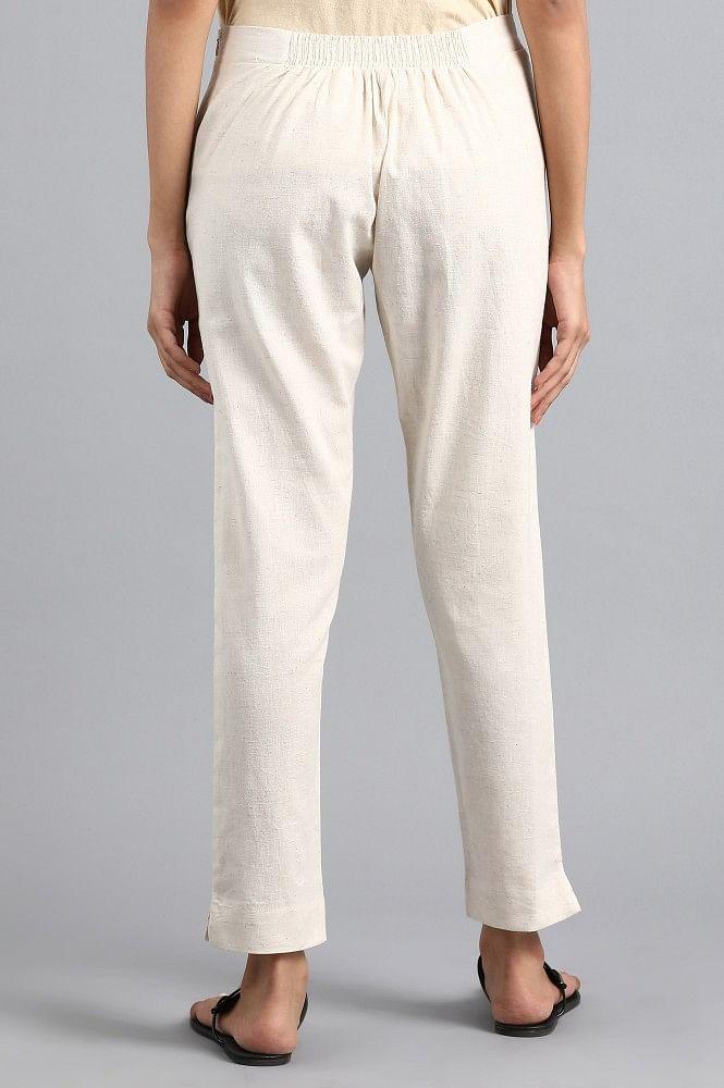 Off-White Solid Trousers - Image 5