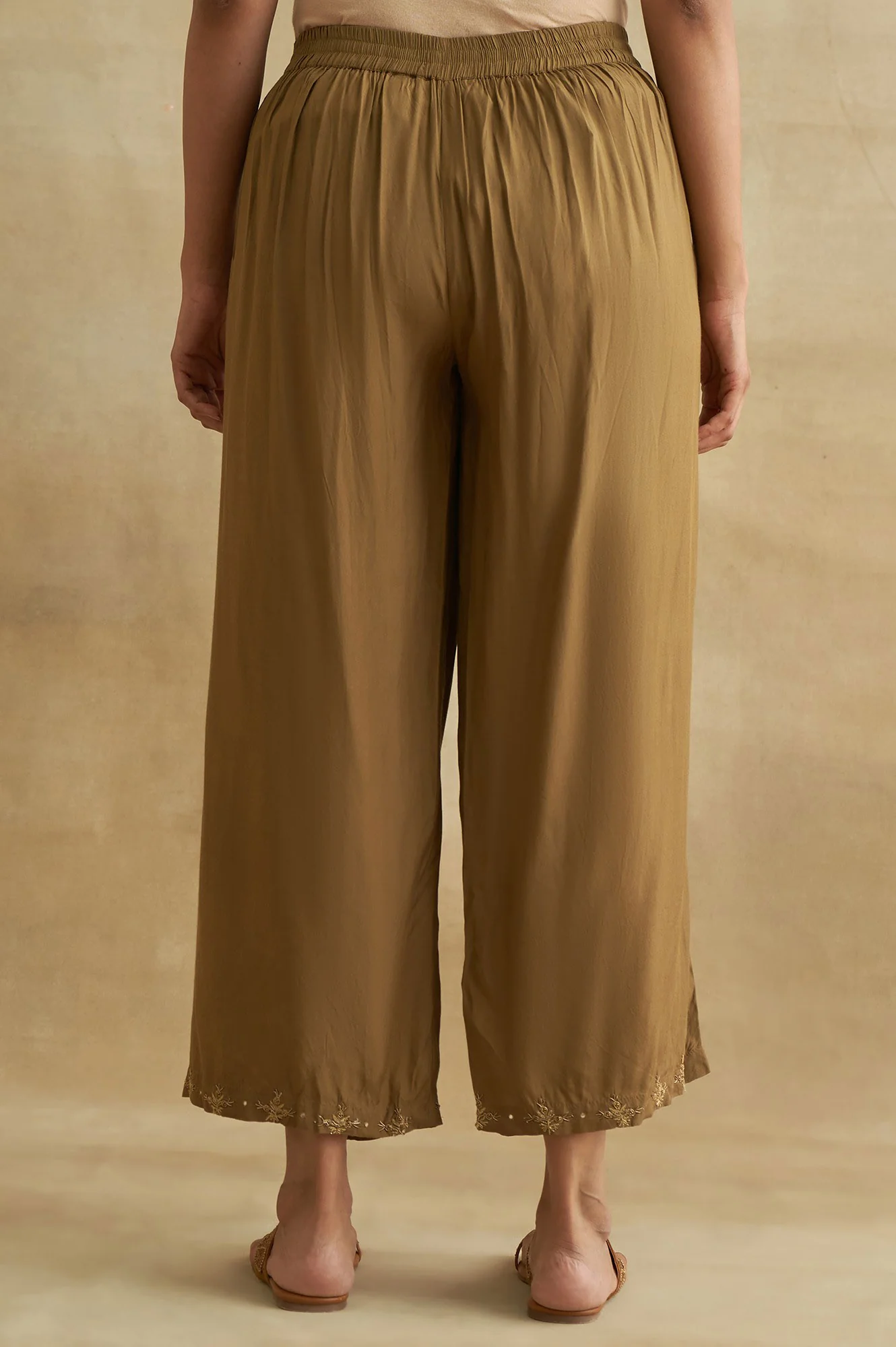 Olive Solid Parallel Pants - Image 2
