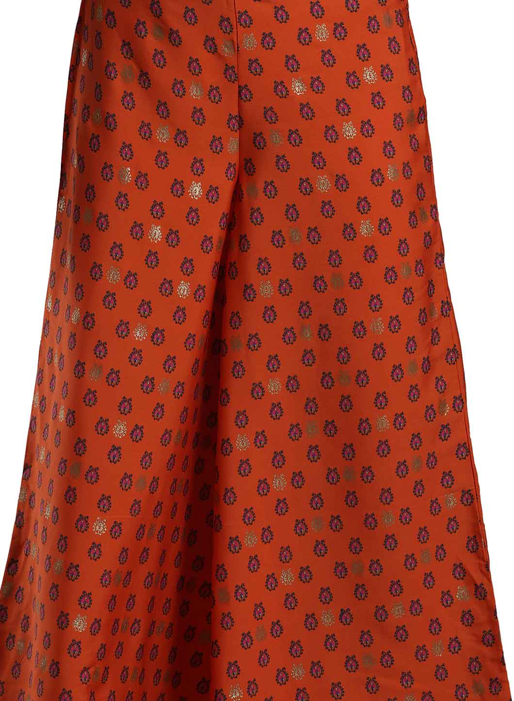 Orange Printed Flared Pants - Image 3