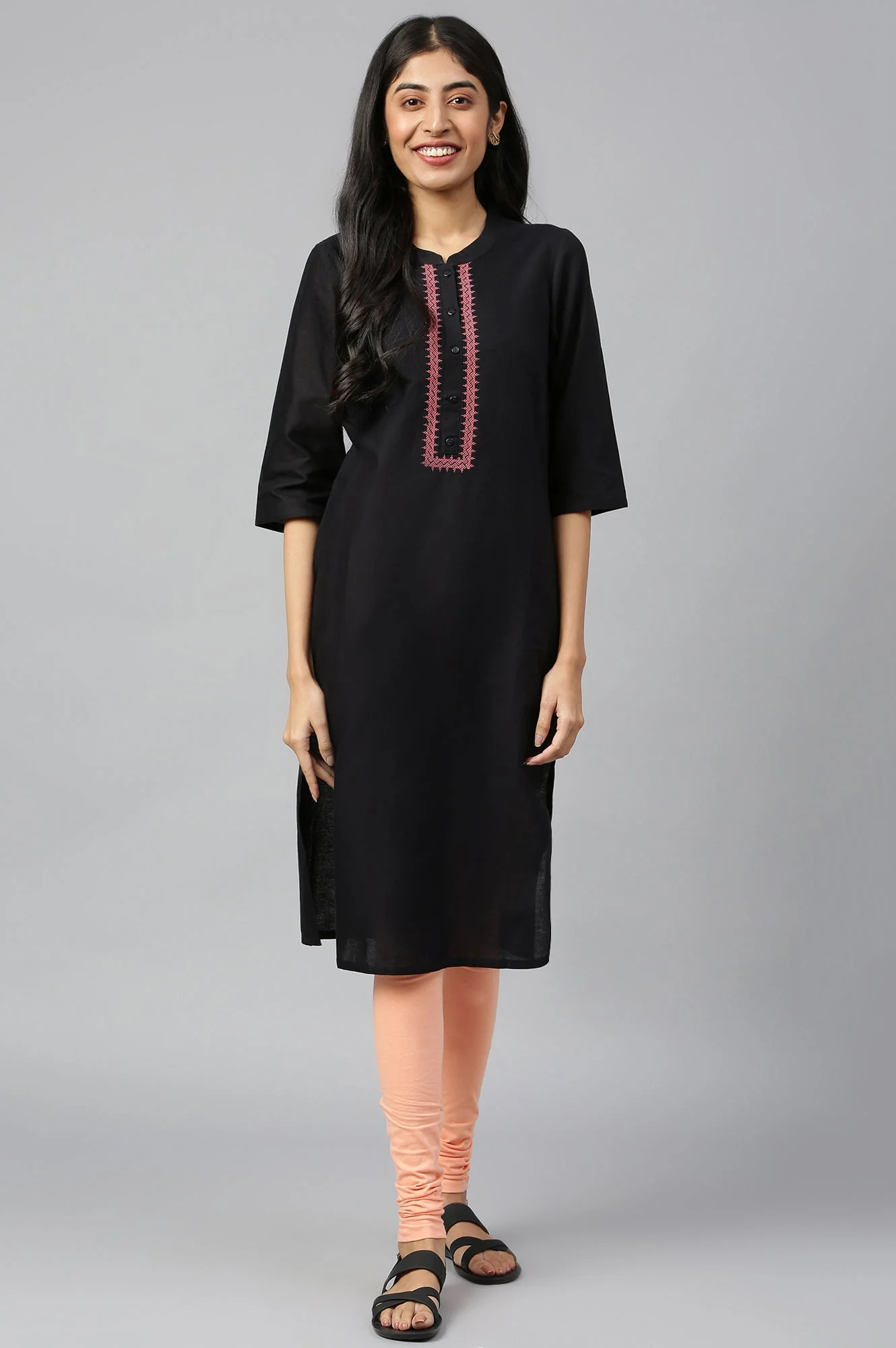 Elleven Women's Orange Skin Fit Churidar - Image 4
