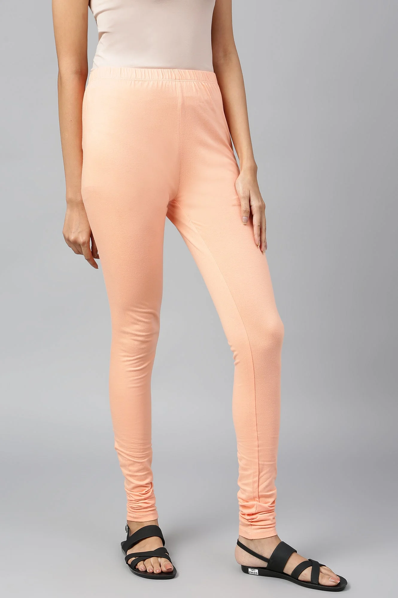 Elleven Women's Orange Skin Fit Churidar - Image 5
