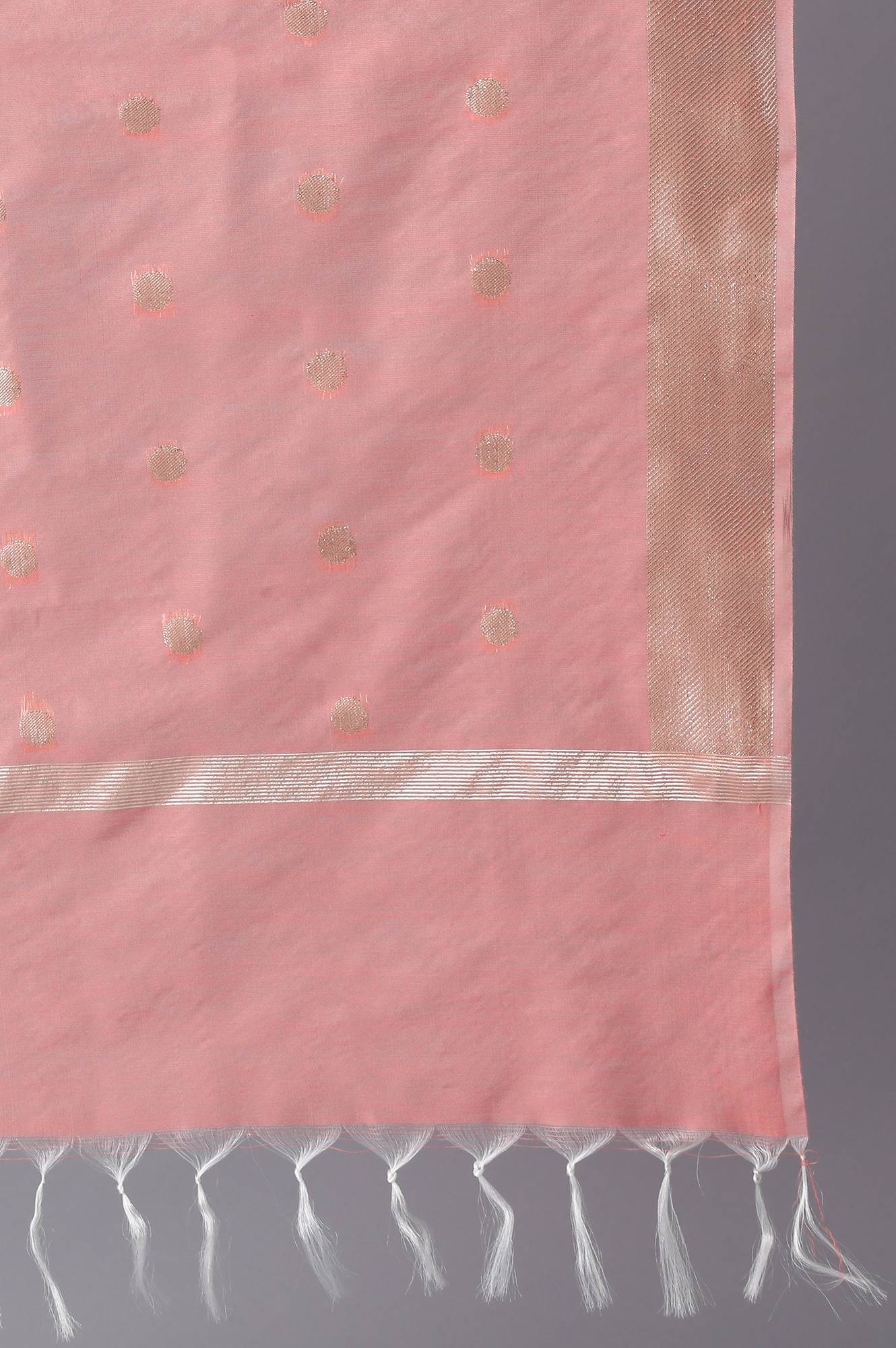 Elleven Women's Peach Cotton Dupatta - Image 4