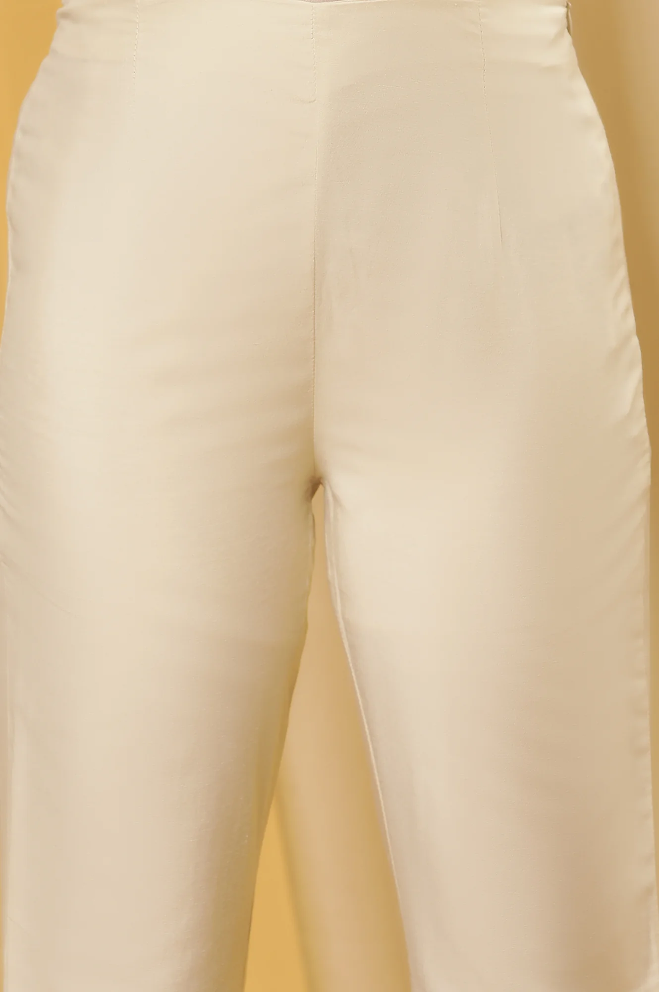 Peach Printed Straight Kurta And Embellished Slim Pants - Image 8