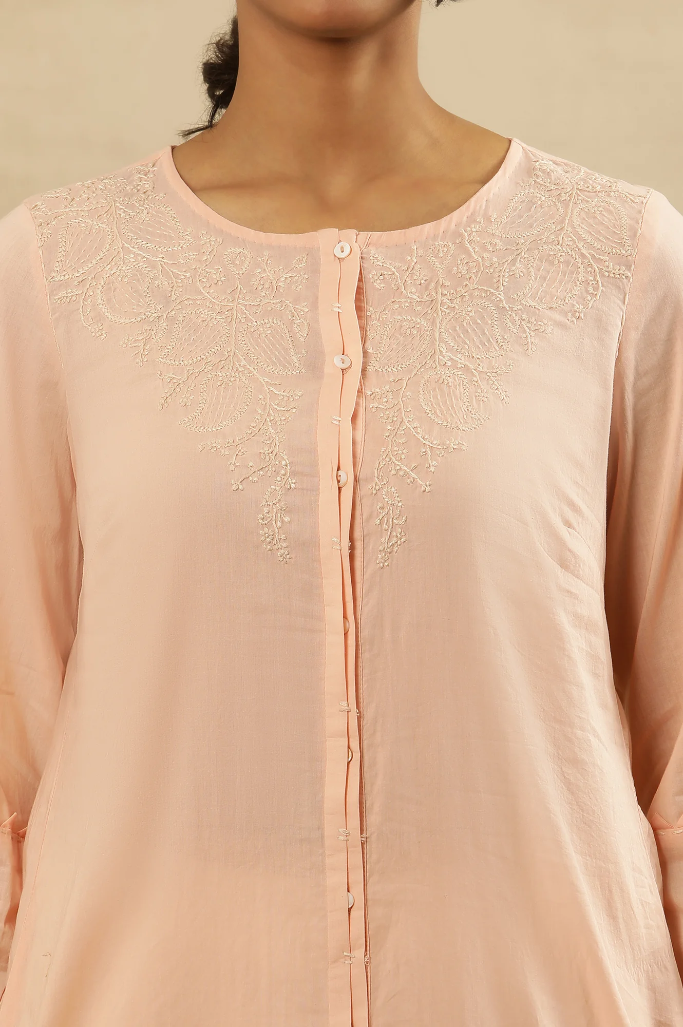 Pink Chikankari Cotton Kurta - Image 7