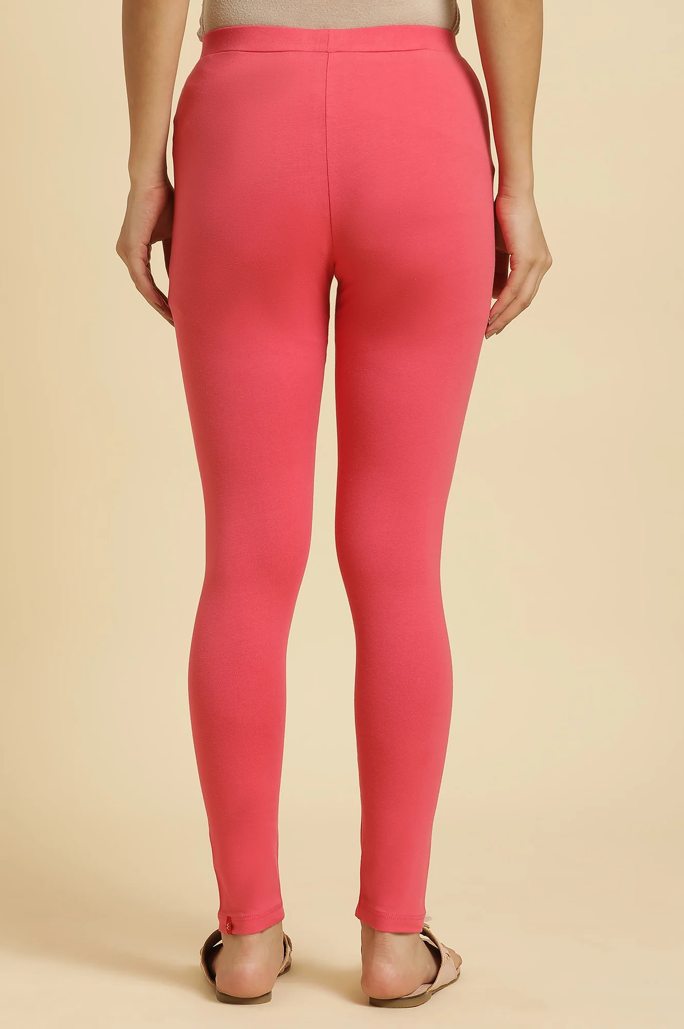 Pink Cotton Jersey Tights - Image 3