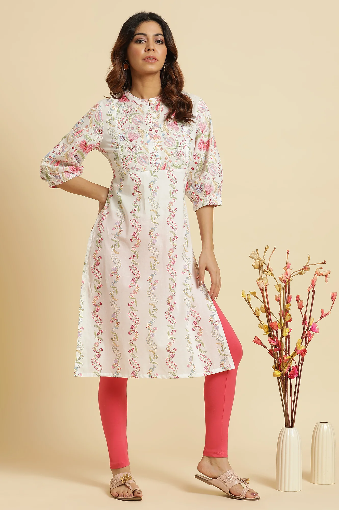 Pink Cotton Jersey Tights - Image 5