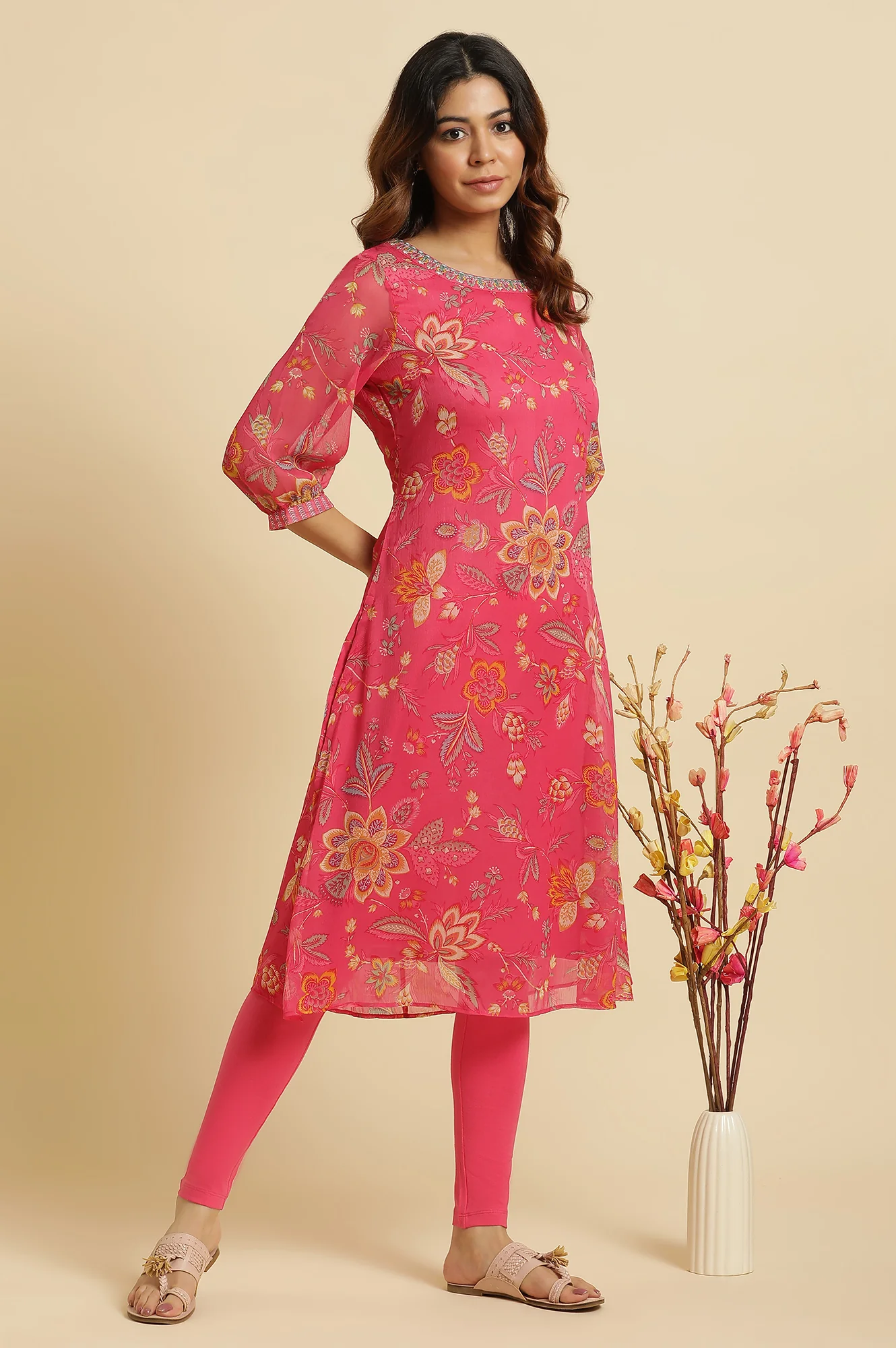 Pink Cotton Jersey Tights - Image 5