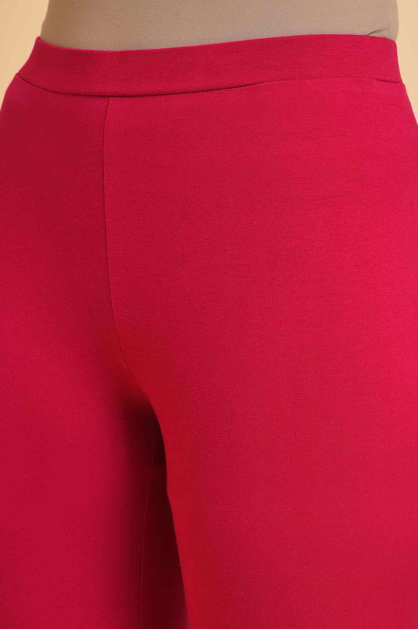 Pink Cotton Jersey Tights - Image 7