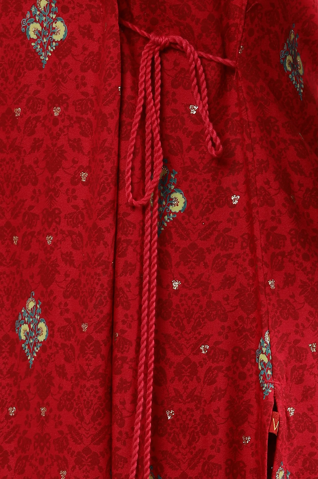 Pink Floral Printed Layered Kurta And Pants Set - Image 8