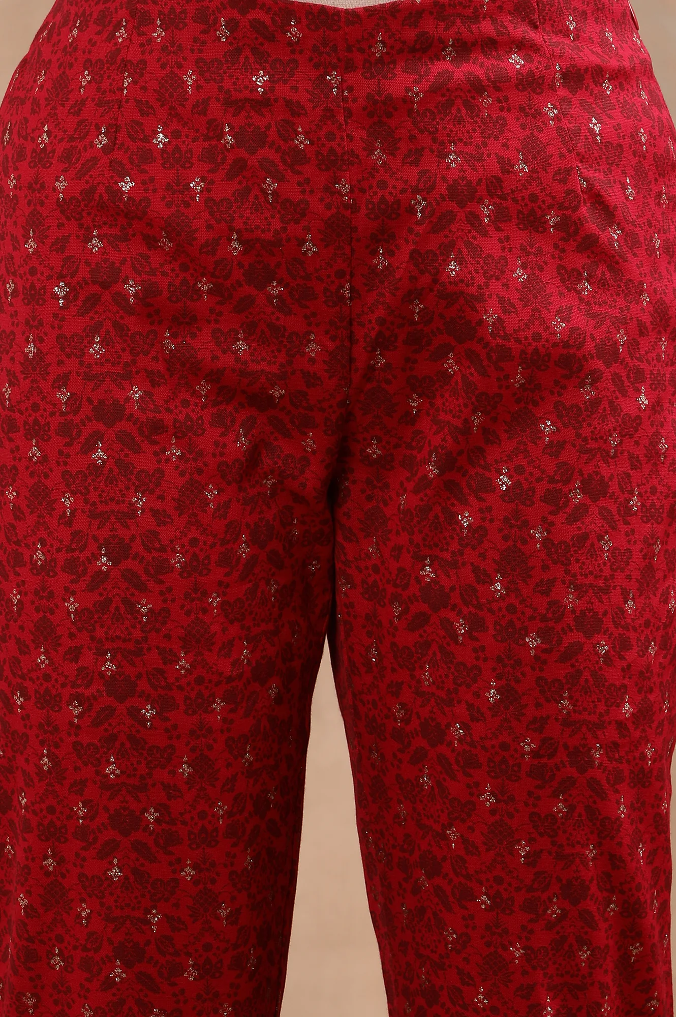Pink Floral Printed Layered Kurta And Pants Set - Image 9