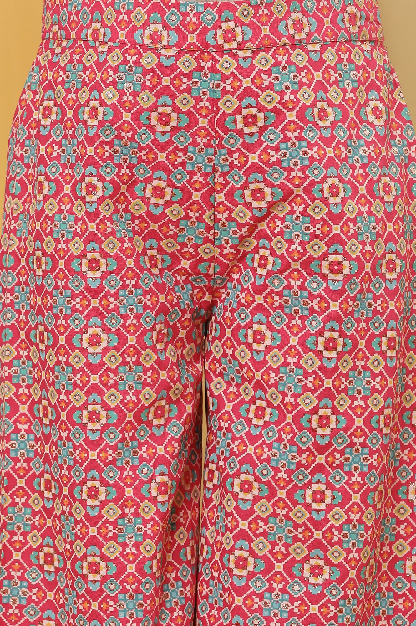 Pink Printed A-Line Kurta, Parallel Pants And Dupatta Set - Image 8
