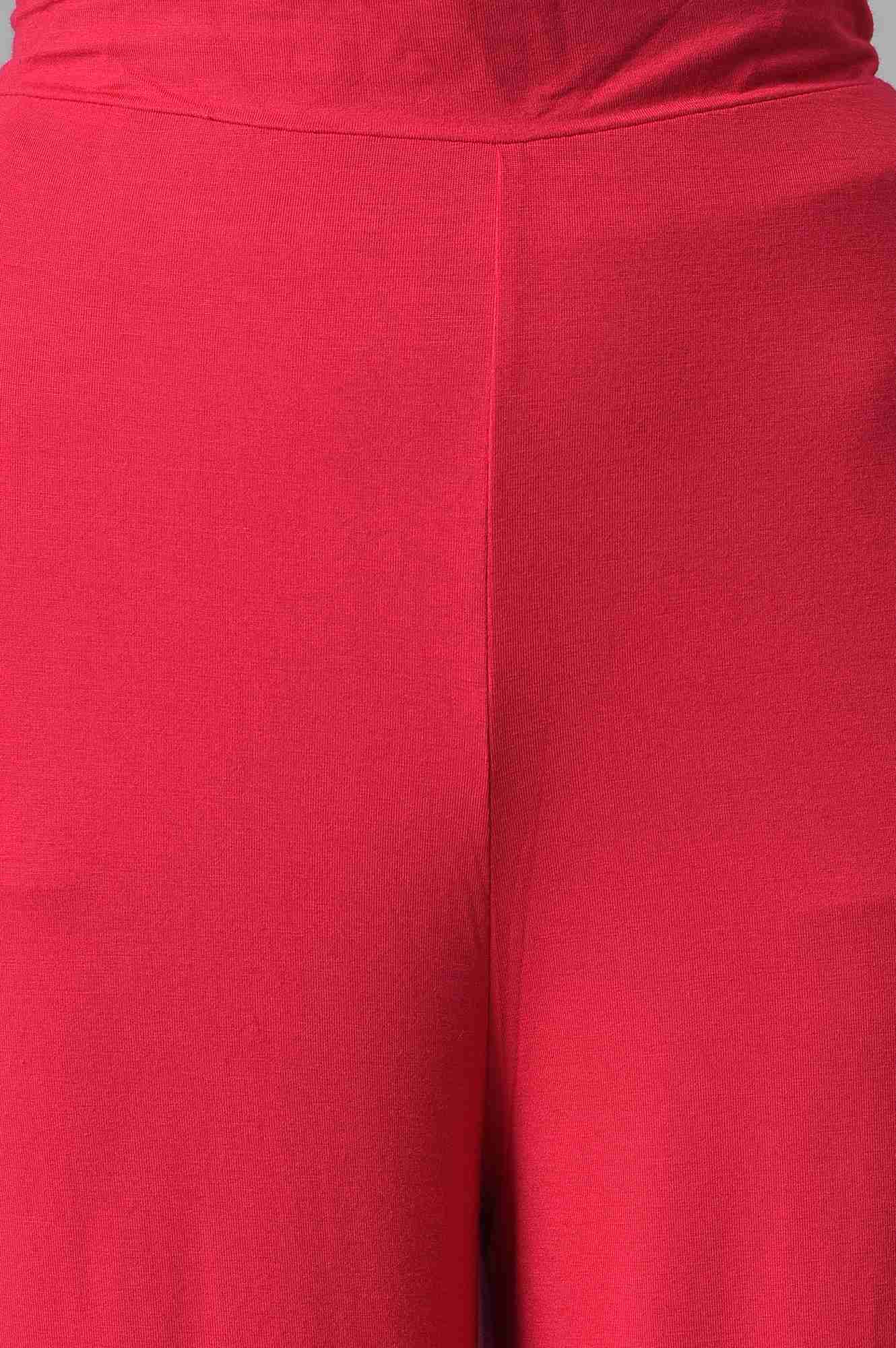 Elleven Women's Pink Solid Straight Fit Palazzo With Elasticated Waist - Image 7