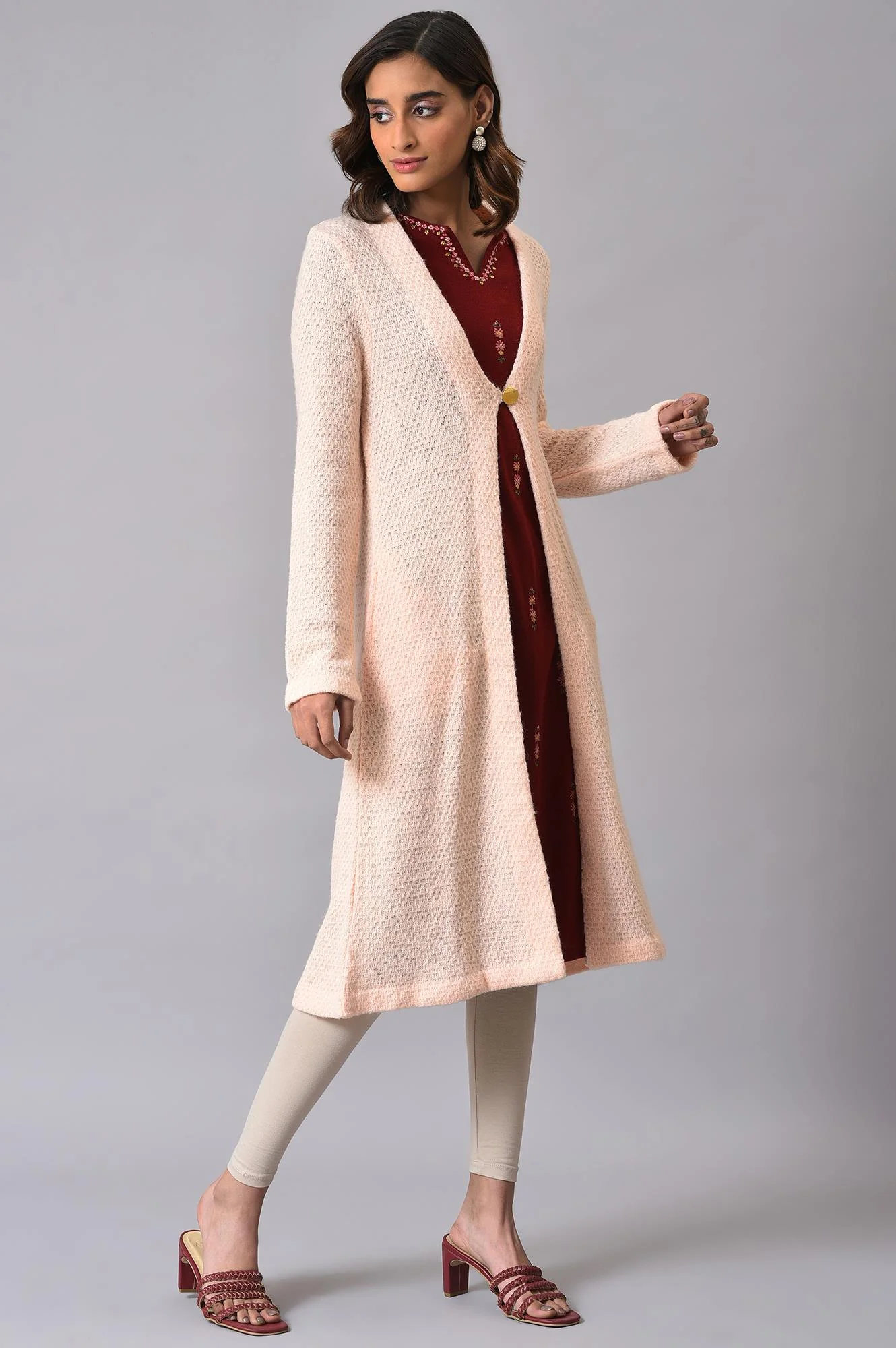 Pink Winter Women Cardigan - Image 4