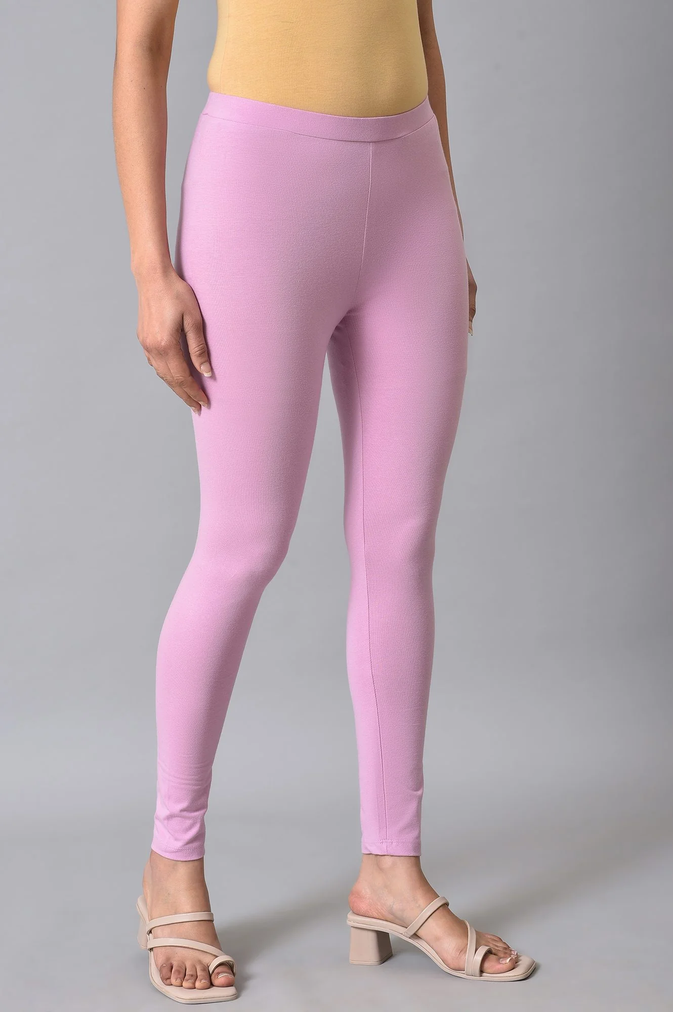 Purple Cotton Jersey Tights - Image 4