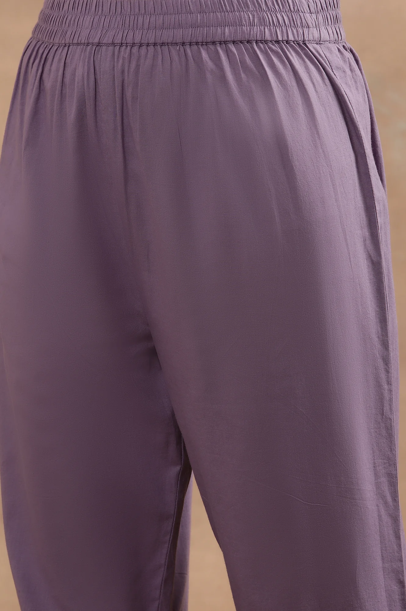 Purple Embroidered A-Line Kurta, Pants And Printed Dupatta Set - Image 7