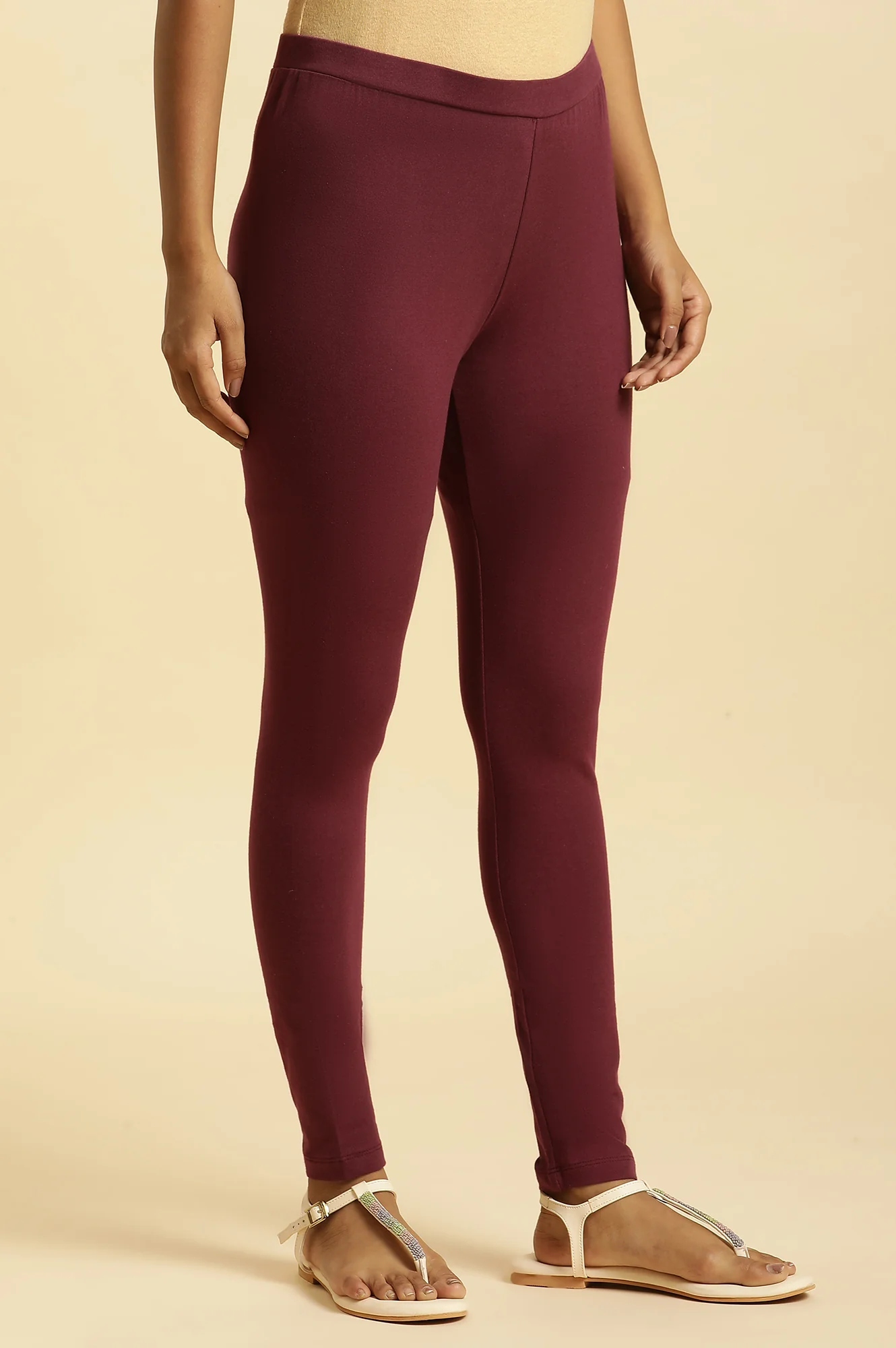 Purple Knitted Solid Tights - Image 4