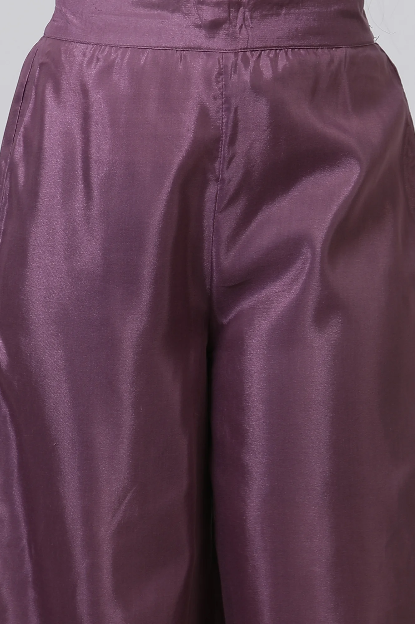 Purple Panelled Kalidar Dress And Pants Set - Image 8