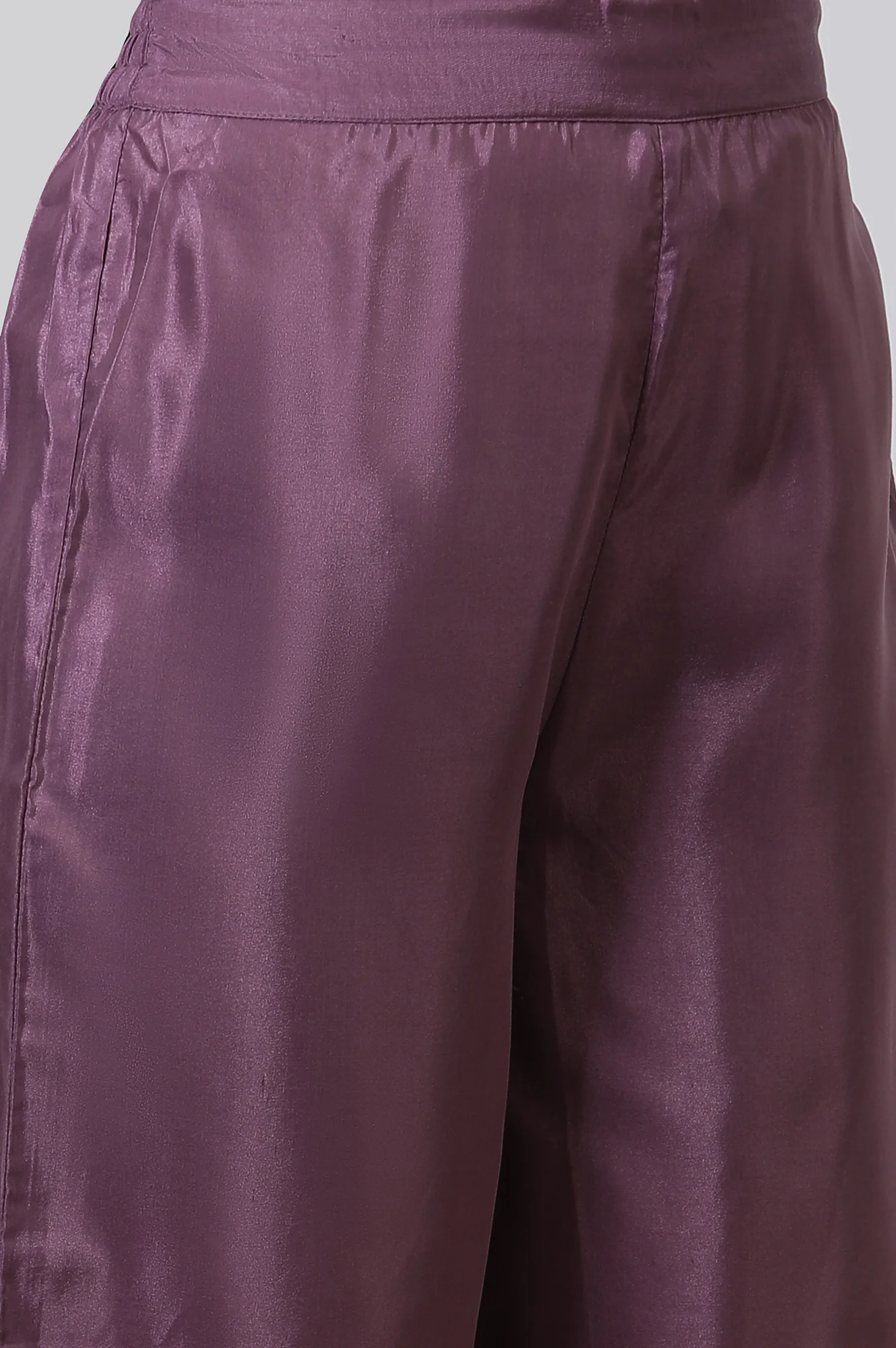 Purple Panelled Kalidar Dress And Pants Set - Image 9