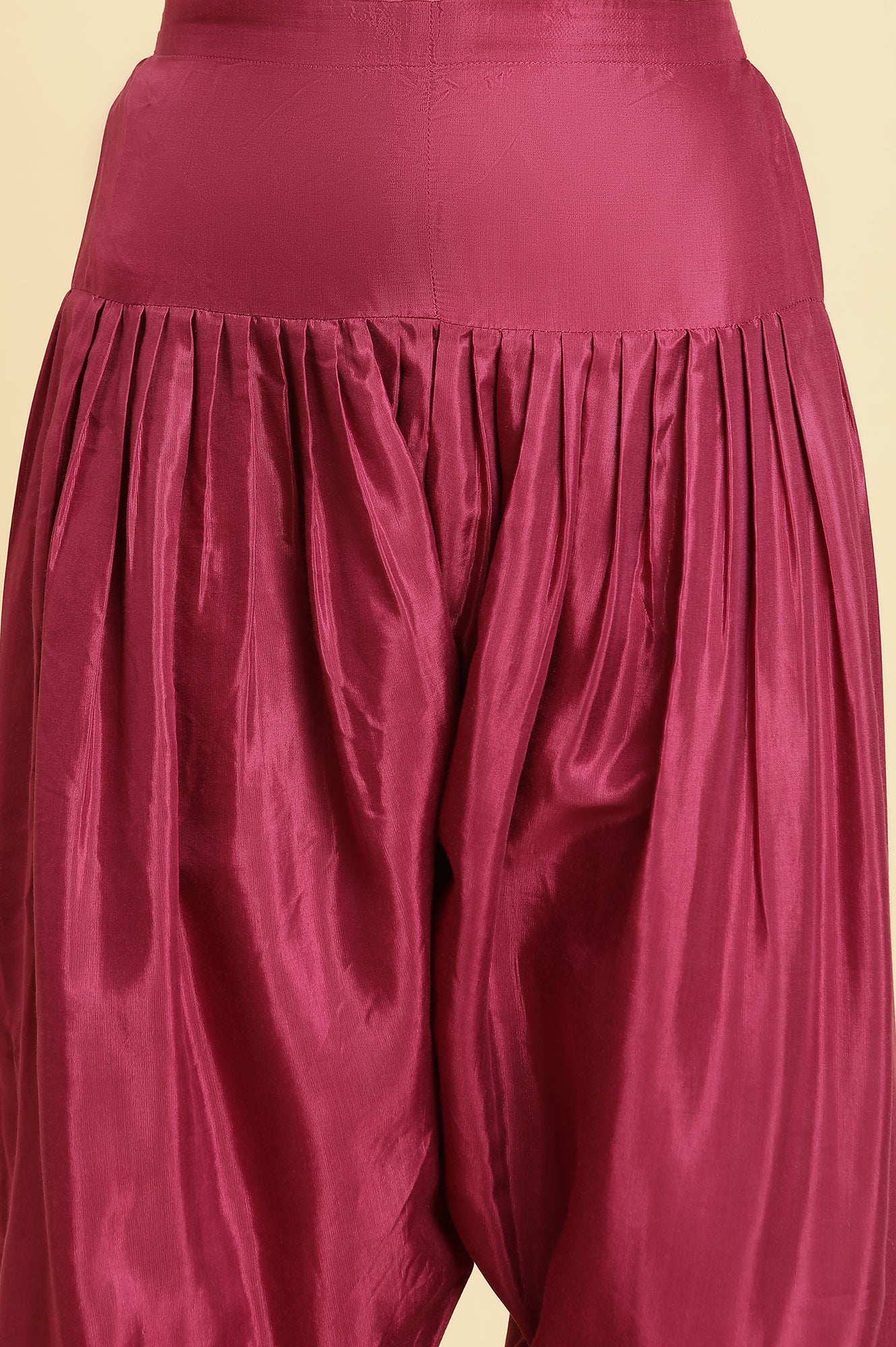 Purple Pleated Shantung Salwar - Image 6