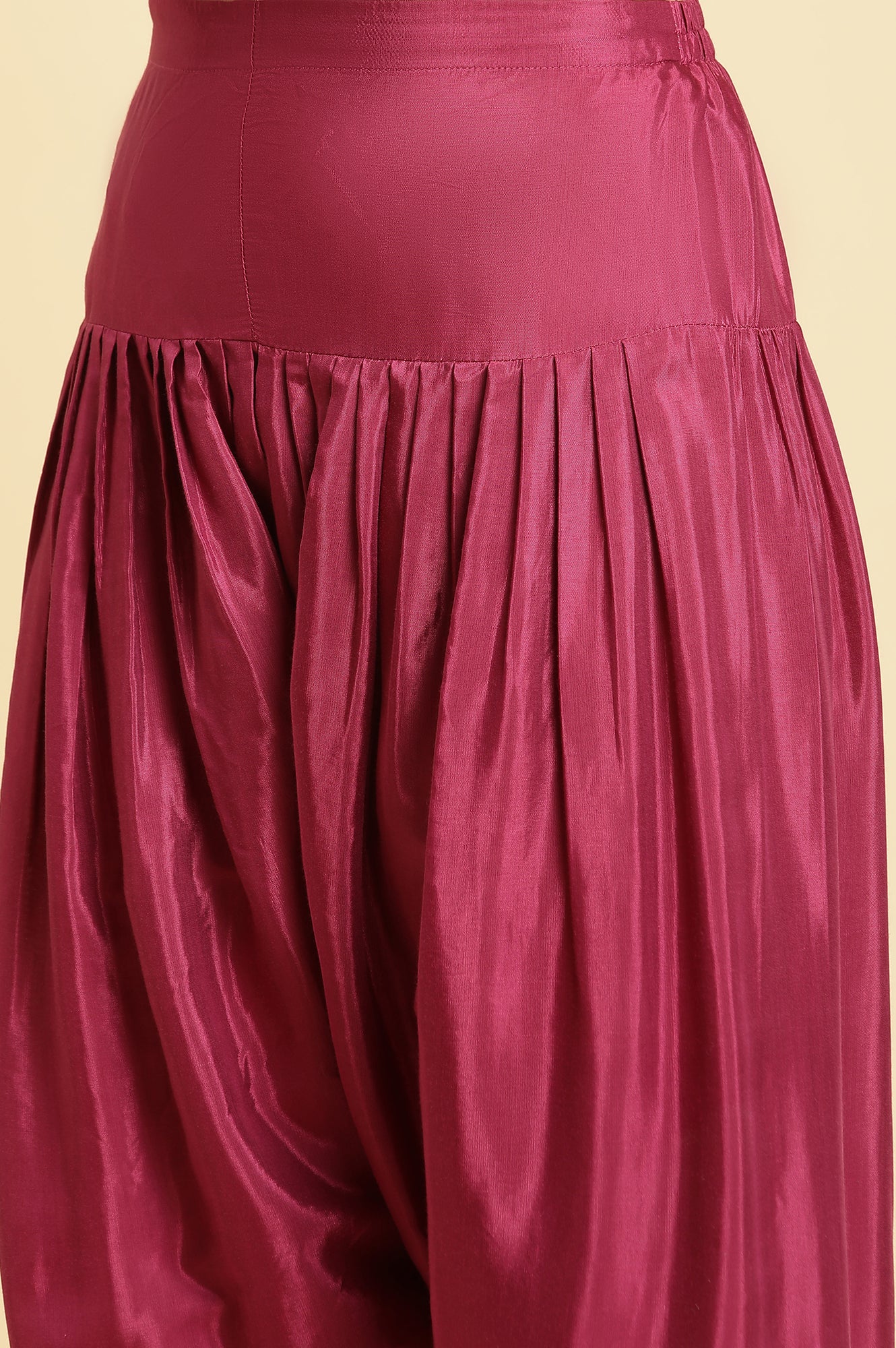 Purple Pleated Shantung Salwar - Image 7