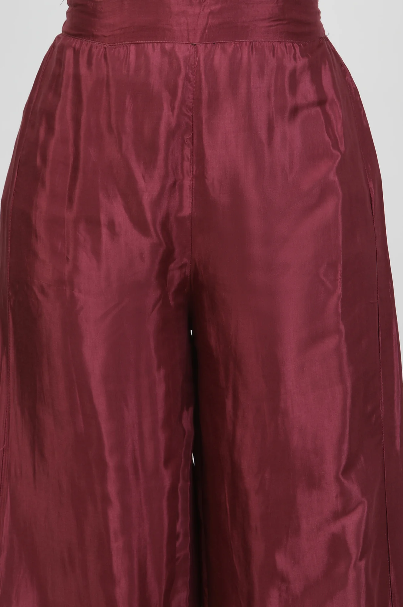 Purple Silk Mukaish Kurta And Parallel Pants Set - Image 8