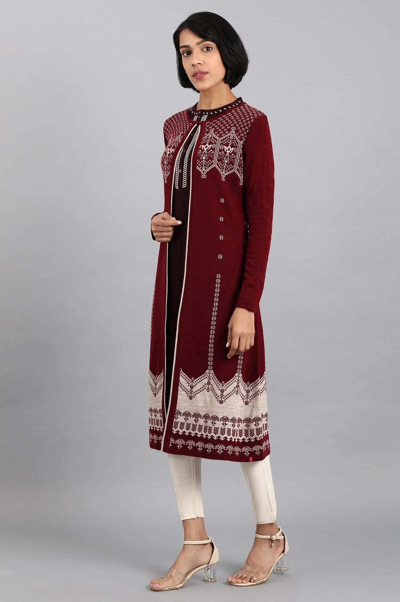 Red Knitted Cardigan - Image 3