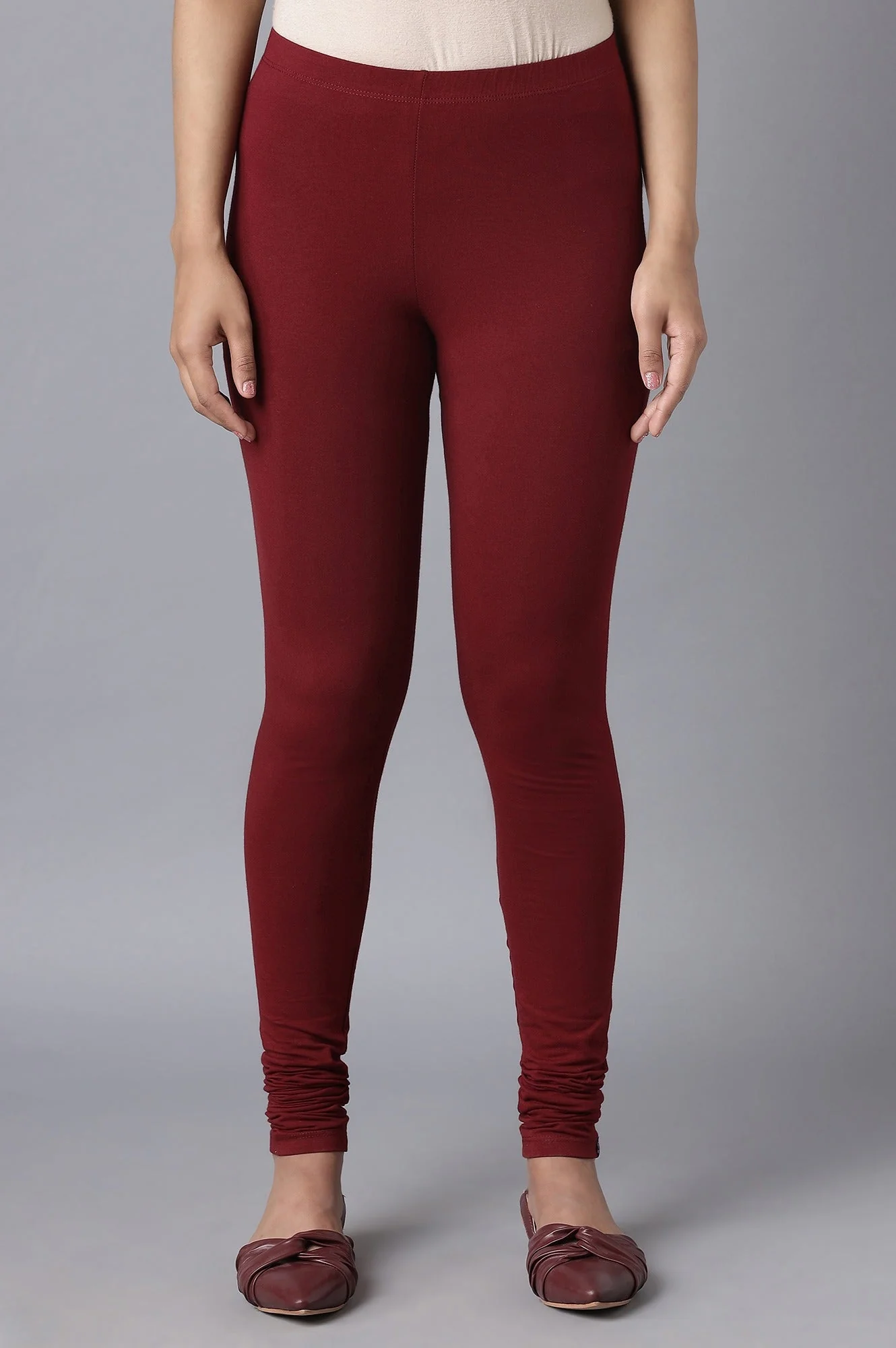 Elleven Women's Maroon Skin Fit Churidar