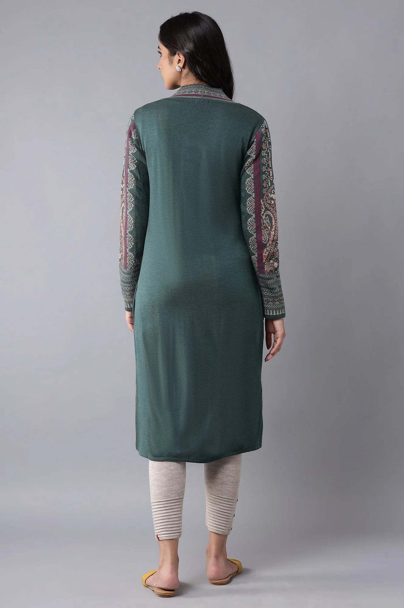 Rifle Green Front Open Cardigan - Image 2