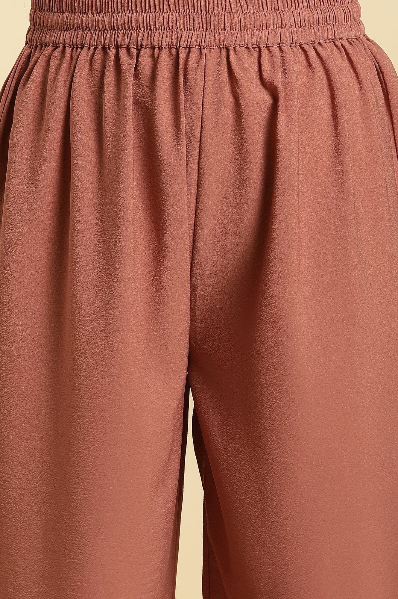 Salmon Pink Micro Velvet Embroidered Kurta, Pants And Dupatta Set - Image 9