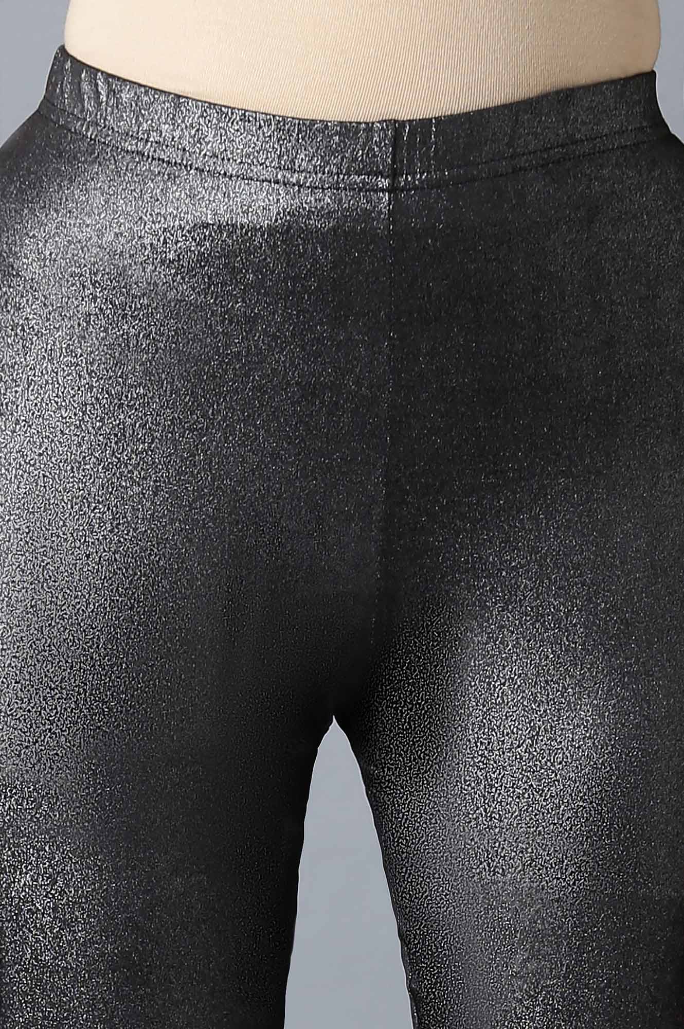 Elleven Women's Shimmer Black Skin Fit Churidar - Image 6