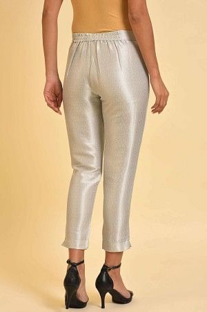 Silver Jacquard Slim Pants - Image 2