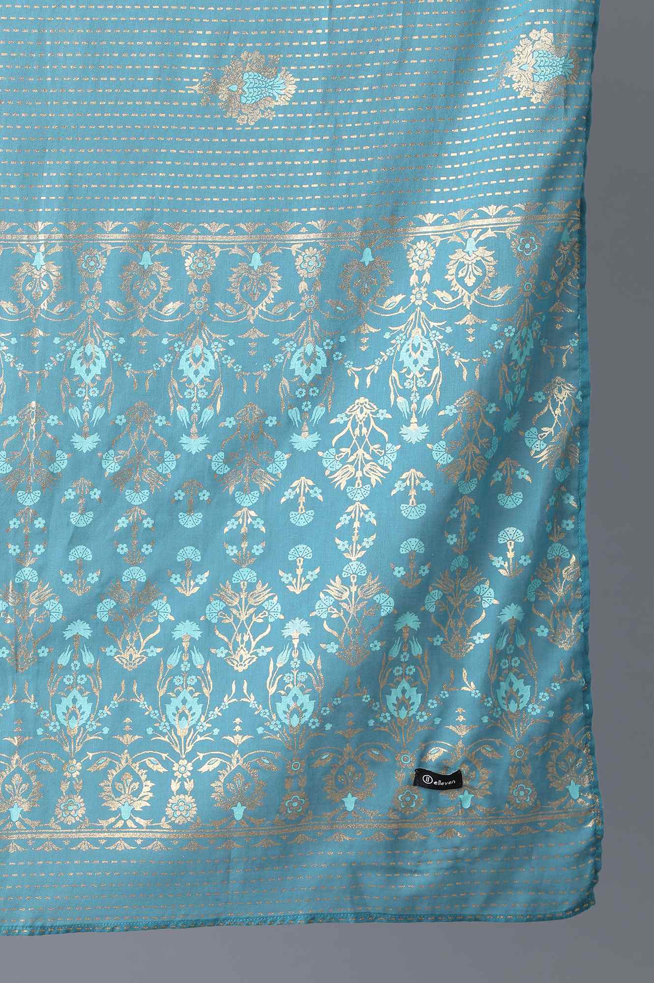 Elleven Women's Blue Voile Printed Dupatta - Image 4