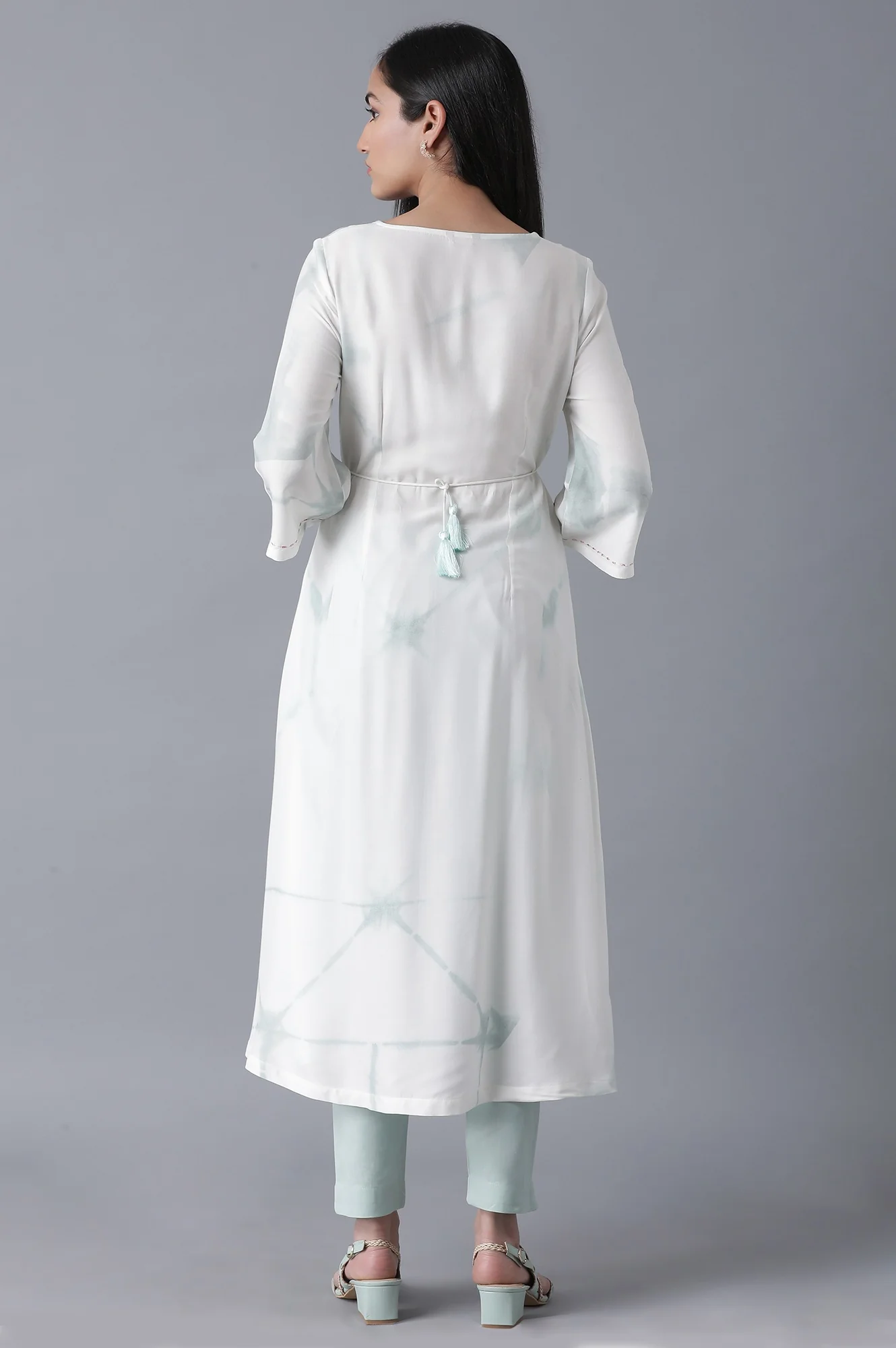 Tie-Dye Blue Gathered Dress - Image 2