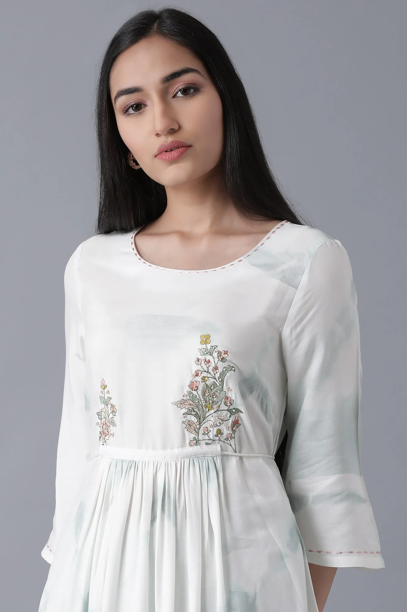 Tie-Dye Blue Gathered Dress - Image 5