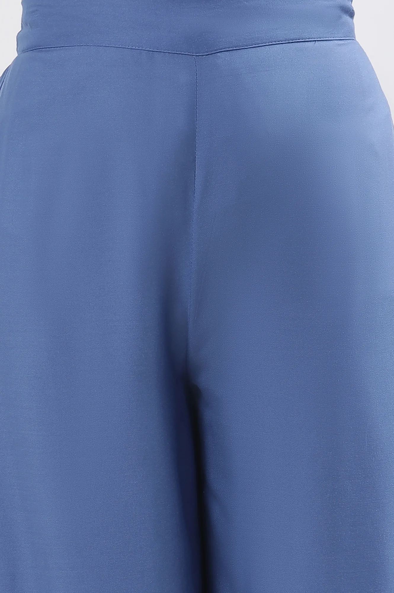 White & Blue Printed Kurta, Parallel Pants And Dupatta Set - Image 9