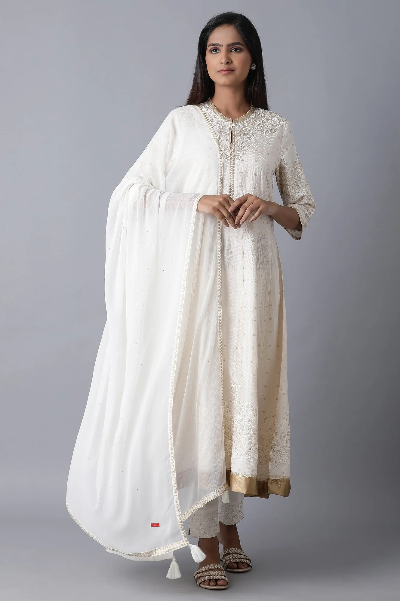 White Dupatta - Image 3