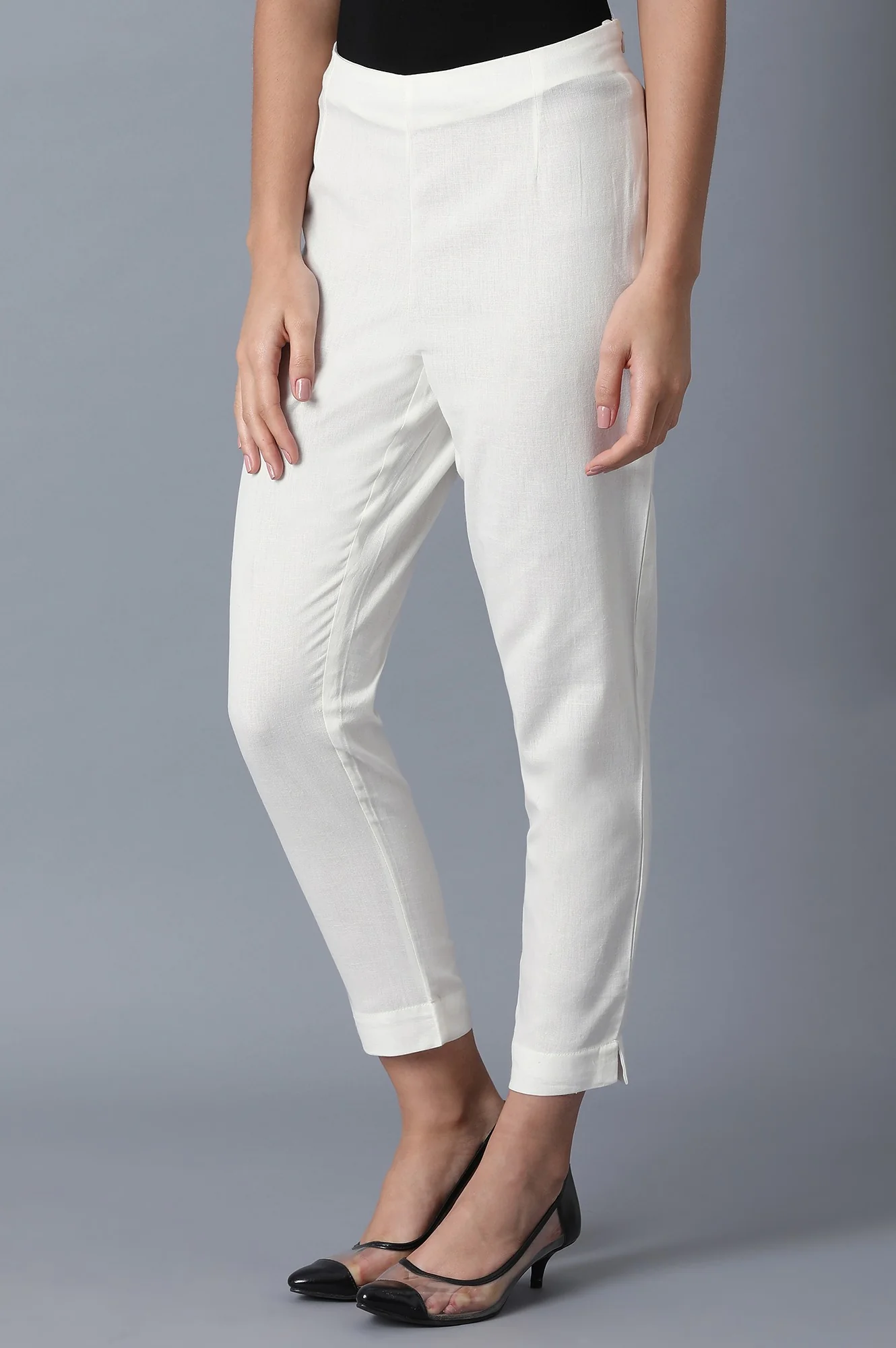 White Fitted Pants - Image 3