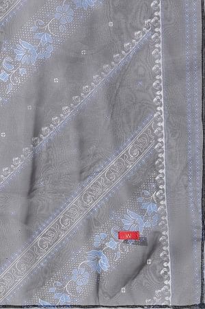 White Geometric Printed V-Neck Cotton Kurta, Salwar With Dupatta Set - Image 10