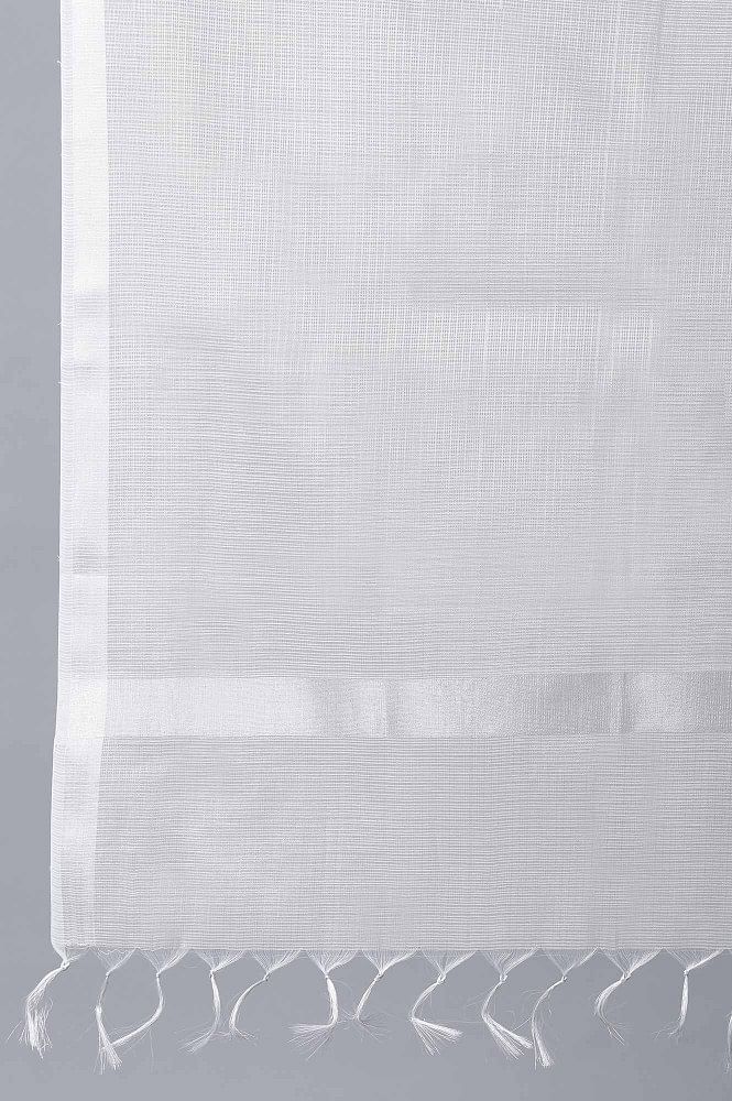 White Printed Dupatta - Image 4