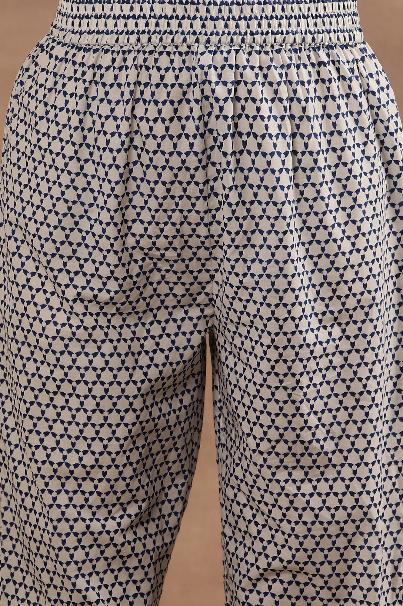 White Printed Flared Kurta, Printed Pants And Dupatta Set - Image 8