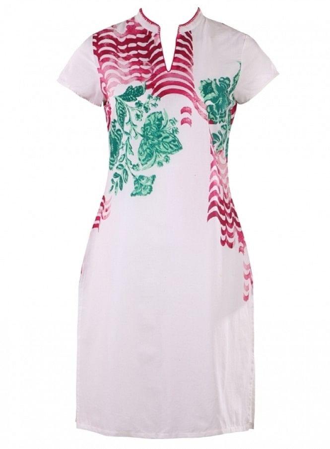 White Printed kurta - Image 2