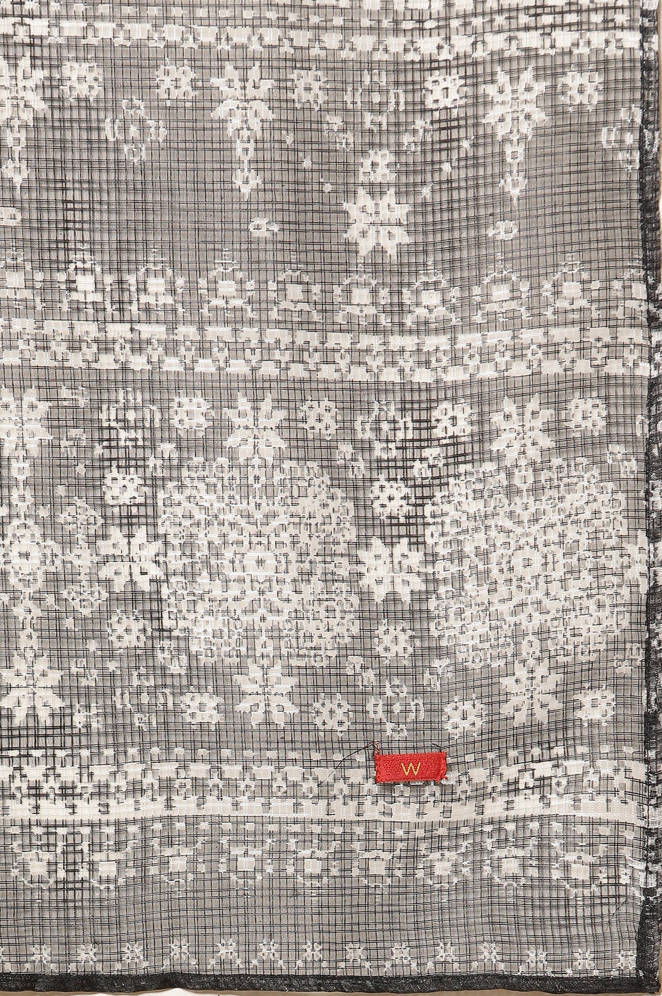 White Printed Kurta, Trousers And Kota Dupatta Set - Image 9