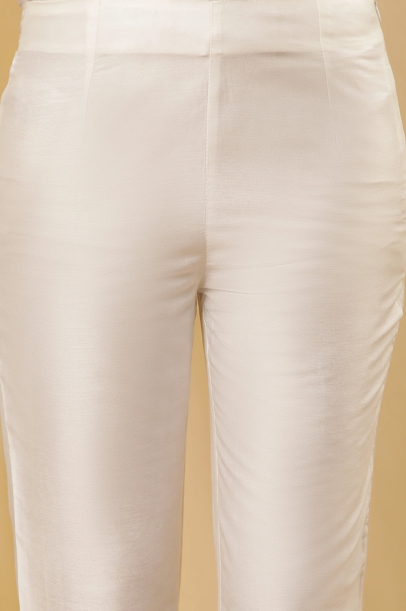 White Printed Straight Kurta And Pants Set - Image 8